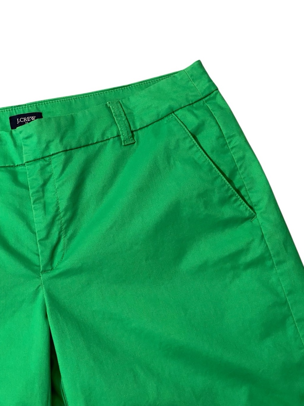 J Crew Kelly Green Bermuda Shorts 12 Cotton Chino Preppy Resort Classic Stretch - Picture 4 of 8
